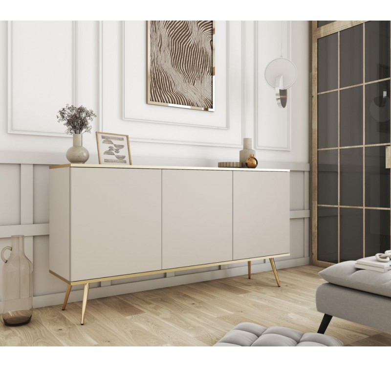 Μπουφές Oro Μπεζ+χρυσό 160x85x39cm