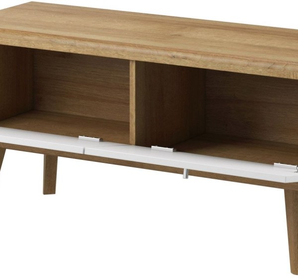 Έπιπλο τηλεόρασης 02103-PR-STV Λευκό+Riviera 107x50x40cm
