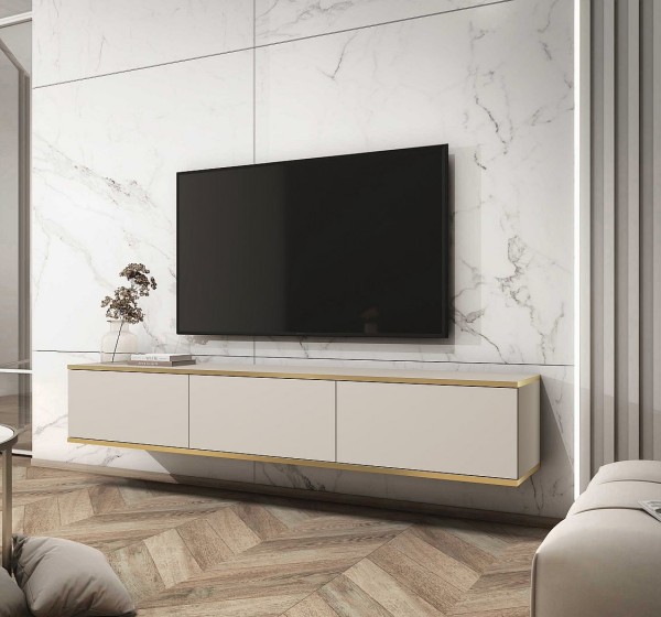 Κρεμαστό έπιπλο τηλεόρασης ORO Μπεζ 175x30x32cm