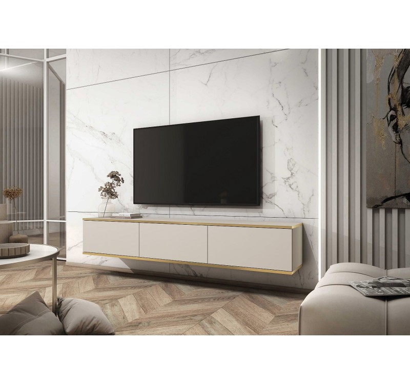 Κρεμαστό έπιπλο τηλεόρασης ORO Μπεζ 175x30x32cm