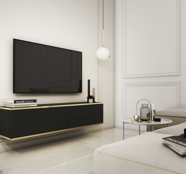 Κρεμαστό έπιπλο τηλεόρασης ORO ανθρακί 135x30x32cm