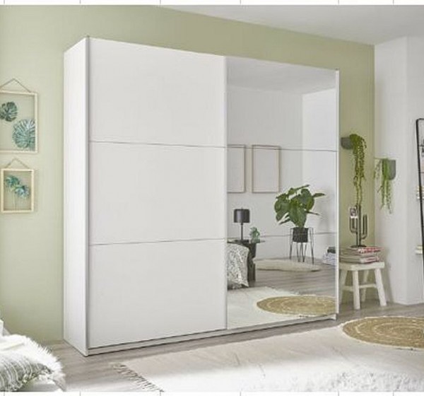 Ντουλάπα Συρόμενη Cantera Λευκή 208x205x57cm