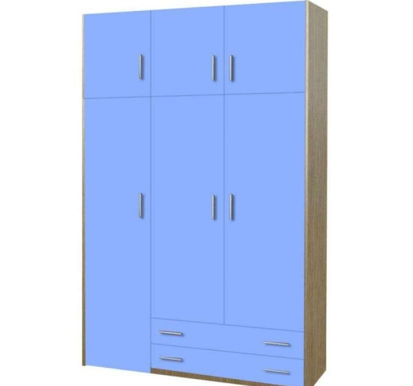 Παιδική ντουλάπα τρίφυλλη με πατάρι