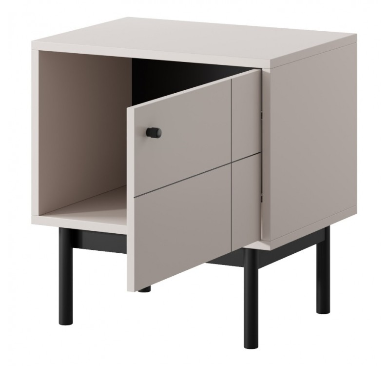 Κομοδίνο Japandi Λευκό της άμμου 53x56x39cm