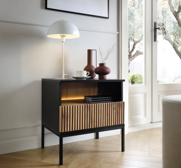 Κομοδίνο Sento Ανθρακί 54x56x39cm