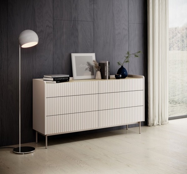 Συρταριέρα Level Μπεζ με 6 Συρτάρια 153x82x38cm