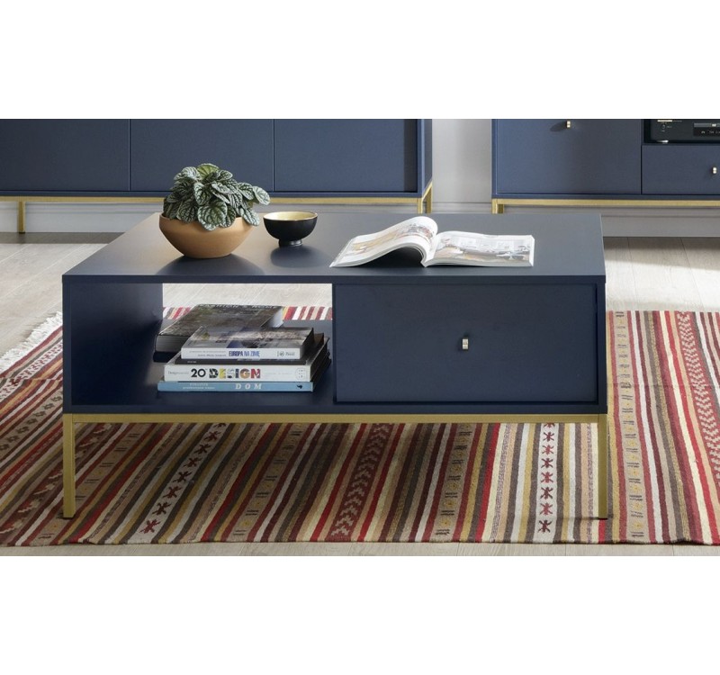 Τραπεζάκι Mono Μπλε+χρυσό 103,5x46,2x68cm