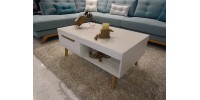 Τραπεζάκι Nordi Λευκό+Higloss λευκό+Riviera 107x46x67cm