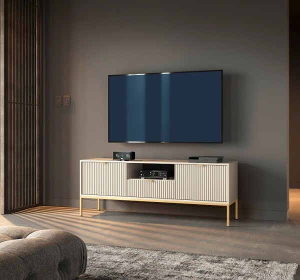 Έπιπλο τηλεόρασης Nova Λευκό Kazmir+Χρυσό 154x56x39cm