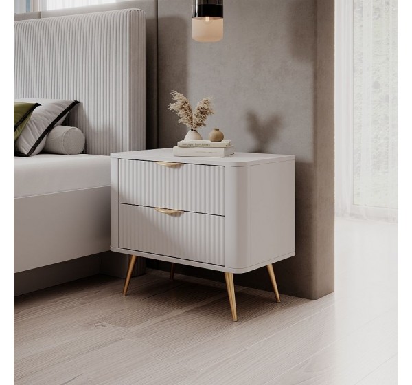 Κομοδίνο Lante Λευκό 63x55x38cm