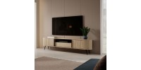 Έπιπλο τηλεόρασης Lovi με συρτάρι φυσικό cremona 196x51x40cm
