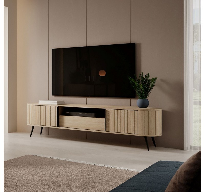 Έπιπλο τηλεόρασης Lovi με συρτάρι φυσικό cremona 196x51x40cm
