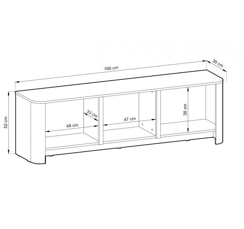 Έπιπλο τηλεόρασης Bari Λευκό Kazmir 168x52x39cm