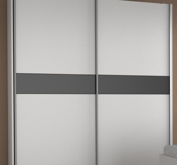 Ντουλάπα LILLY λευκό+ανθρακί 170x195x60cm