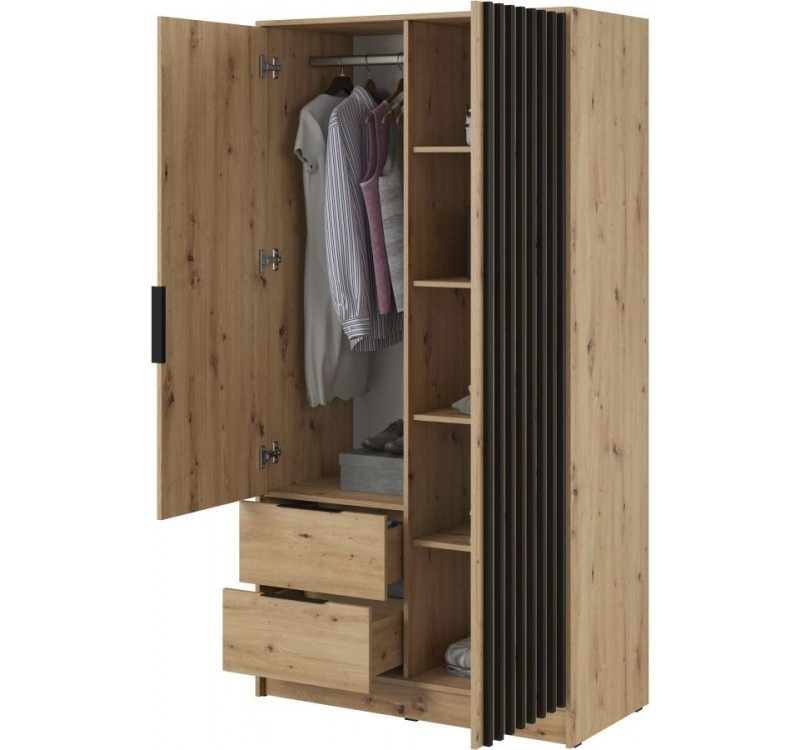 Ντουλάπα Nelly Δίφυλλη Φυσικό Artisan 105x200x51cm