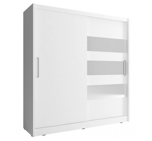 Ντουλάπα Συρόμενη 24113-MJ3-180 Χρώμα Λευκό 180x200x62cm