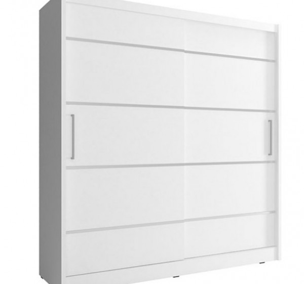 Ντουλάπα Συρόμενη 24113-MJalu-180 Χρώμα Λευκό 180x200x62cm