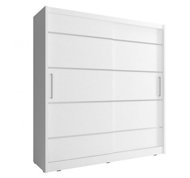 Ντουλάπα Συρόμενη 24113-MJalu-180 Χρώμα Λευκό 180x200x62cm