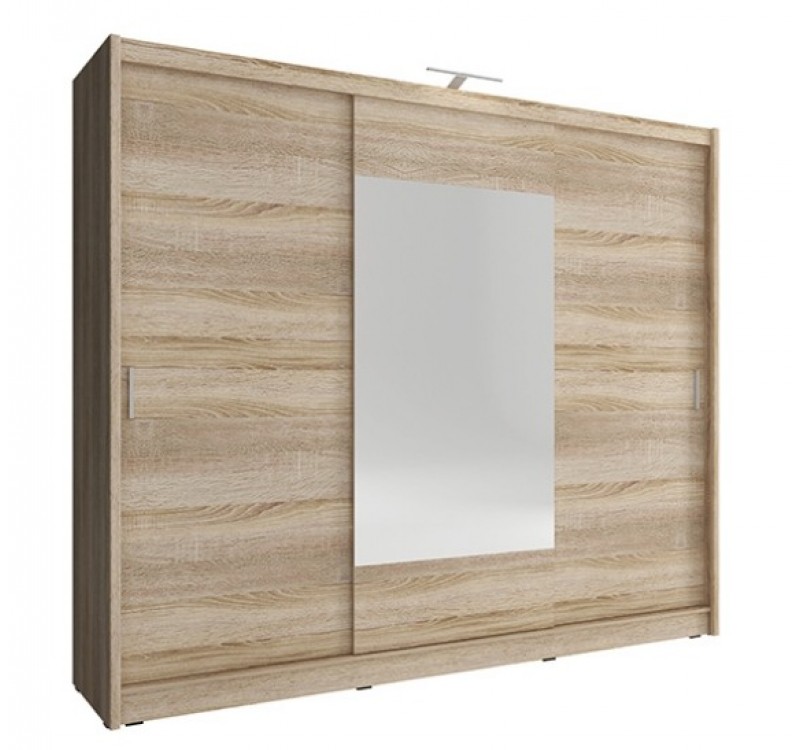 Ντουλάπα Συρόμενη 24114-WKs-250 Χρώμα Φυσικό Δρυς 250x214x62