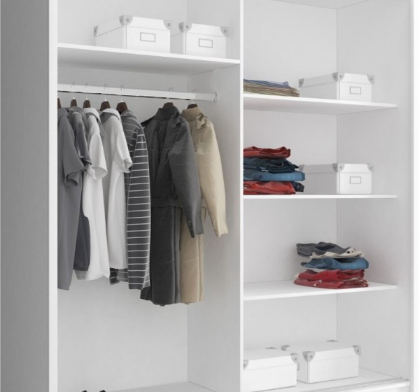 Ντουλάπα Συρόμενη 24113-MJalu-180 Χρώμα Λευκό 180x200x62cm