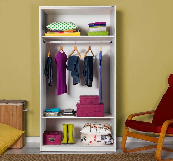 Ντουλάπα Συρόμενη AD_SWD-402-BB-2 Λευκή 94x182x52cm