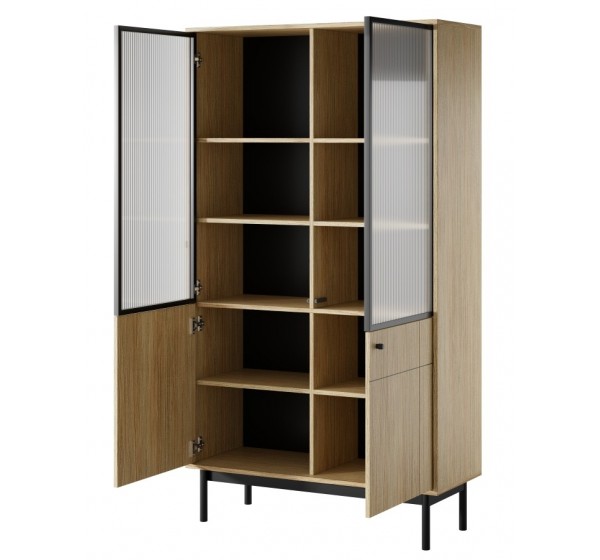 Βιτρίνα Japandi Φυσικό Dab linea 103x184x39cm