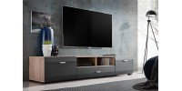 Έπιπλο τηλεόρασης CLIF φυσικό Sanremo+ματ Γραφίτης 180x34x45cm