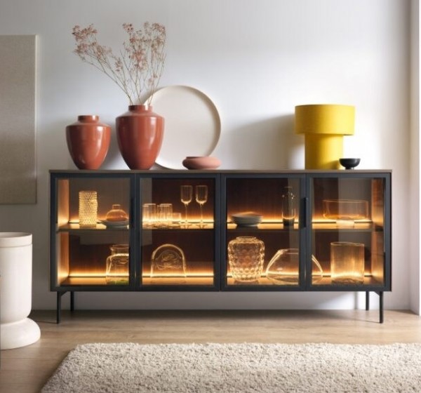 Μπουφές Lumi Καρυδιά 181x82x39cm