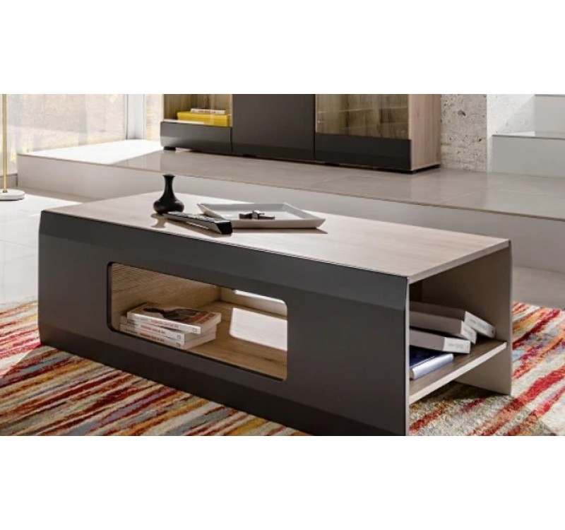 Τραπεζάκι σαλονιού CLIF Γραφίτης+Sanremo 100x61x39cm