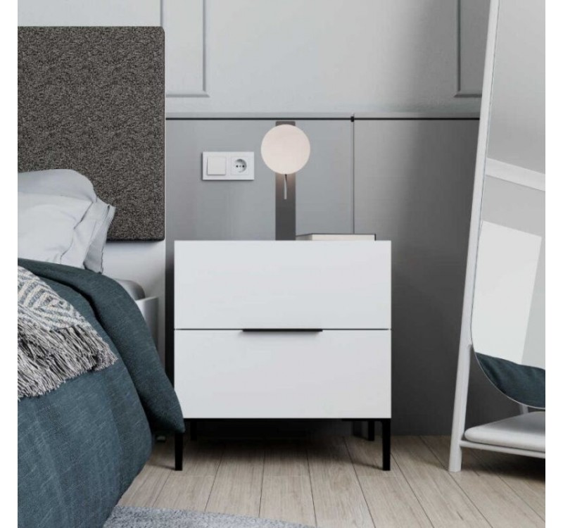 Κομοδίνο Oryana Λευκό 55x59x44cm