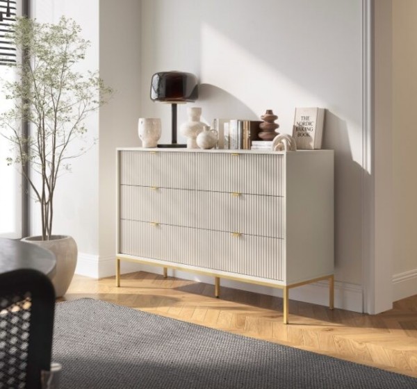 Μπουφές Nova Λευκό Kazmir + Χρυσό 104x83x39cm