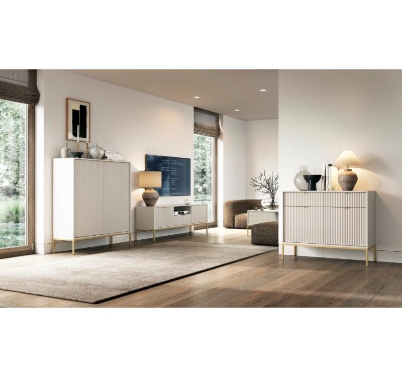 Μπουφές Nova Λευκό Kazmir + Χρυσό 104x83x39cm