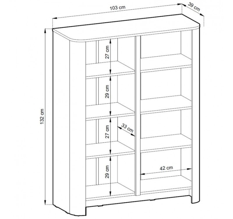 Μπουφές Bari Φυσικός δρυς VICENZA 103x132x39cm