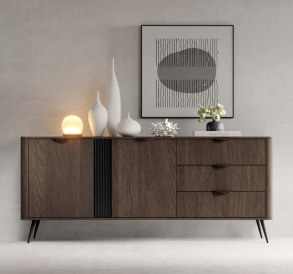 Μπουφές Veris σκούρη Βελανιδιά 195x81x38cm