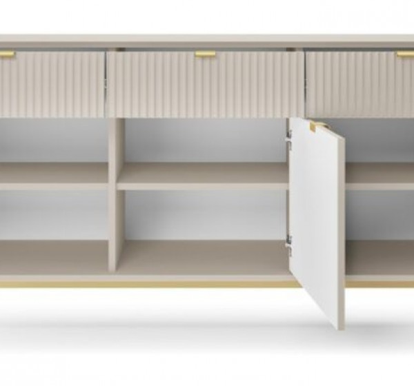 Μπουφές Nova Λευκό Kazmir + Χρυσό 154x83x39cm