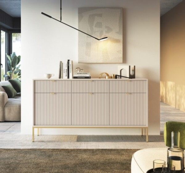 Μπουφές Nova Λευκό Kazmir + Χρυσό 154x83x39cm