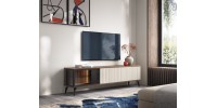 Έπιπλο τηλεόρασης VICI καρυδιά με βιτρίνα 180x50x39cm