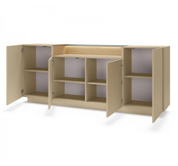 Μπουφές HIRO μπεζ κακάο με φωτισμό 203x83x40cm