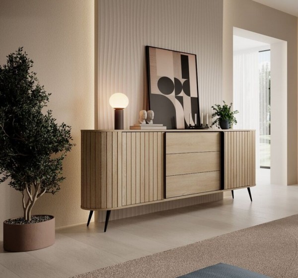 Μπουφές LOVI με συρτάρια φυσικό cremona 196x82x40cm