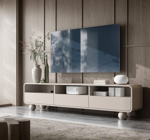 Έπιπλο τηλεόρασης ALBION με συρτάρια Λευκό Kazmir 180x44x39cm