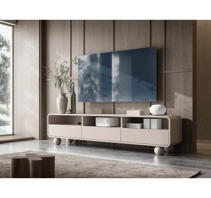 Έπιπλο τηλεόρασης ALBION με συρτάρια Λευκό Kazmir 180x44x39cm