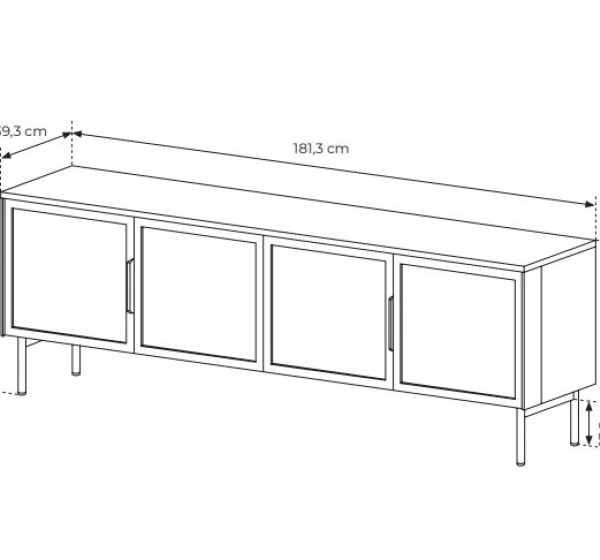 Έπιπλο τηλεόρασης Lumi Λευκό Kazmir 181x62x39cm