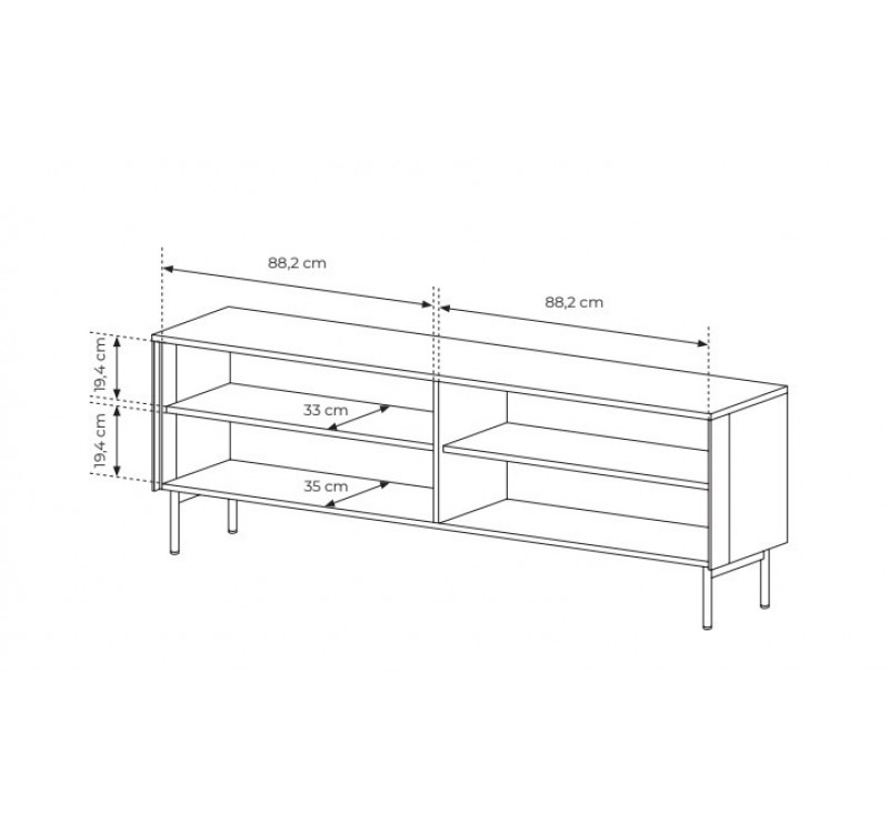 Έπιπλο τηλεόρασης Lumi Λευκό Kazmir 181x62x39cm