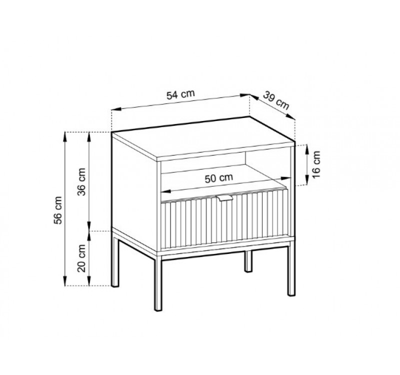 Κομοδίνο Nova Πράσινο + Ανθρακί βάση+πόμολο 54x56x39cm