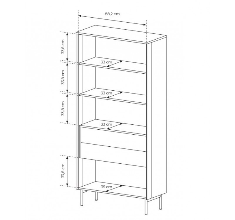 Βιτρίνα Lumi Καρυδιά 91x194x39cm