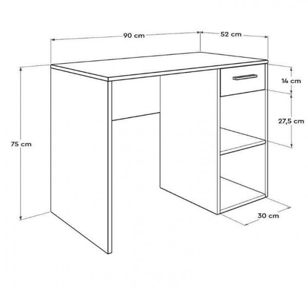 Γραφείο Concept Pc Λευκό 90x75x52cm