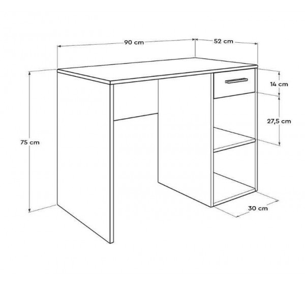 Γραφείο Concept Pc Λευκό 90x75x52cm