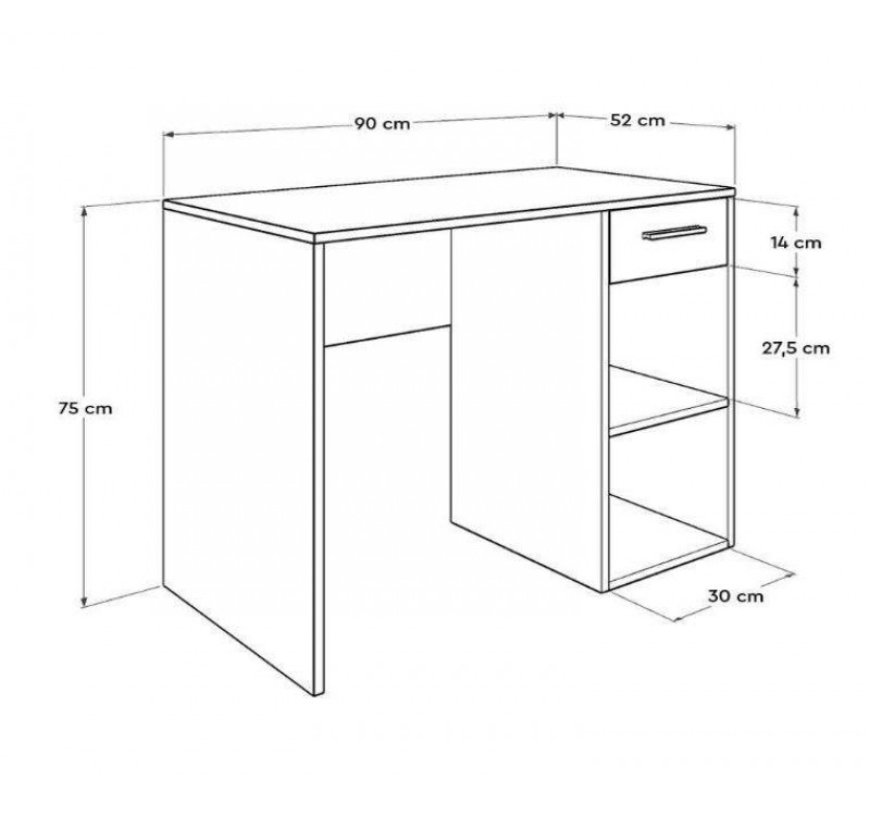 Γραφείο Concept Pc Λευκό 90x75x52cm