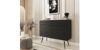 Μπουφές Oro MDF Ανθρακί με μαύρα πόδια 107x85x39cm