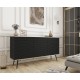 Μπουφές Oro MDF Ανθρακί με μαύρα πόδια 160x85x39cm